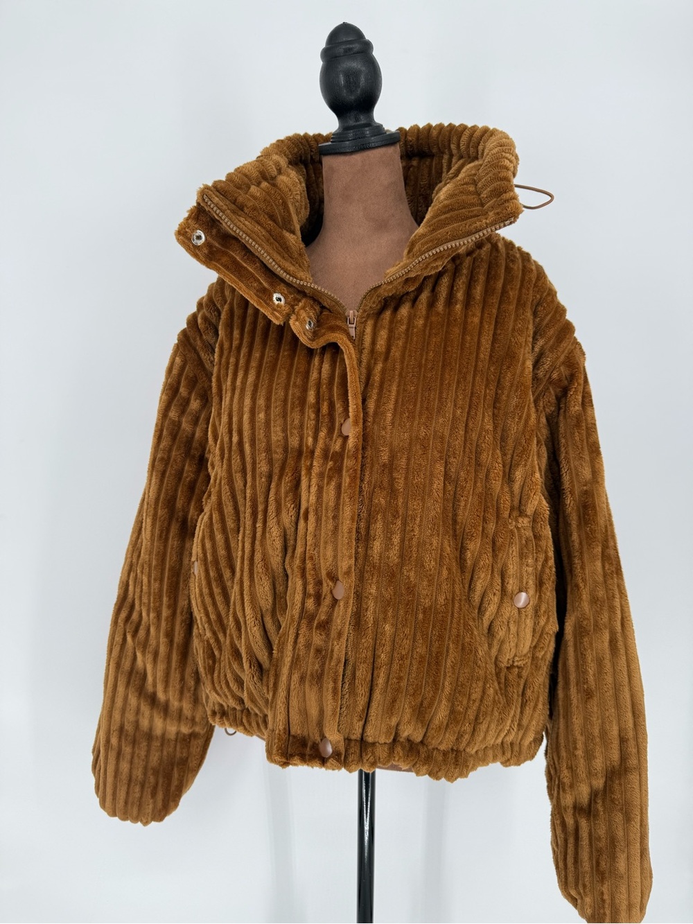 BDG Urban Outfitters Isla Corduroy Puffer Jacket Brown Medium